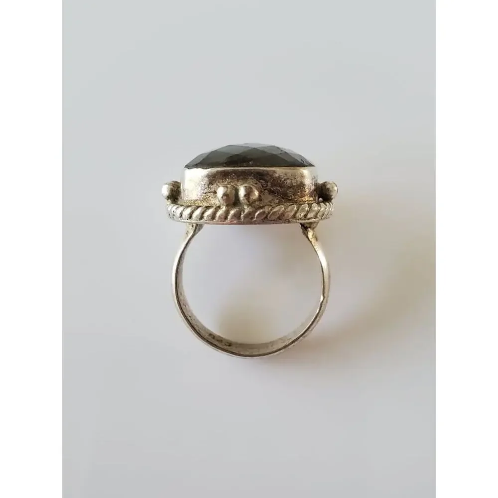 Vintage Labrodite Sterling Silver Ring